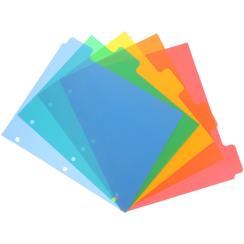 A4 Colored Binder Index Dividers 5pcs 3 Hole Punched Classification Tabs for School Office Filing - Image 2
