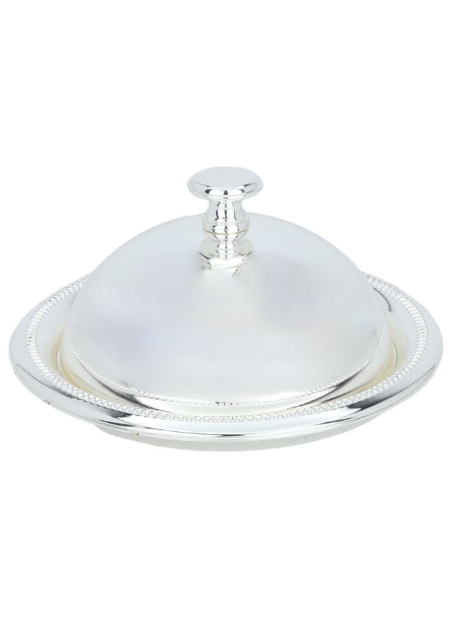 Alsaif Gallery Engraved Round Stainless Steel Date Jar With Lid
