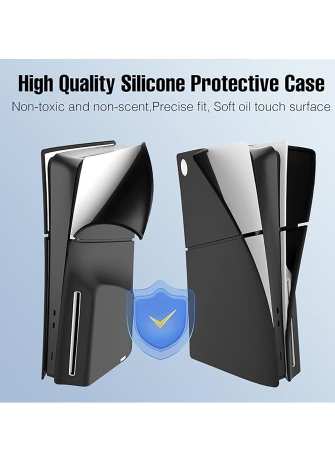 general PS5 Slim Disc Edition Silicone Leather Case with Case Anti-Slip & Anti-Scratch Dust Case for PS5 Ultra Slim Panel Cover Accessories - Image 4
