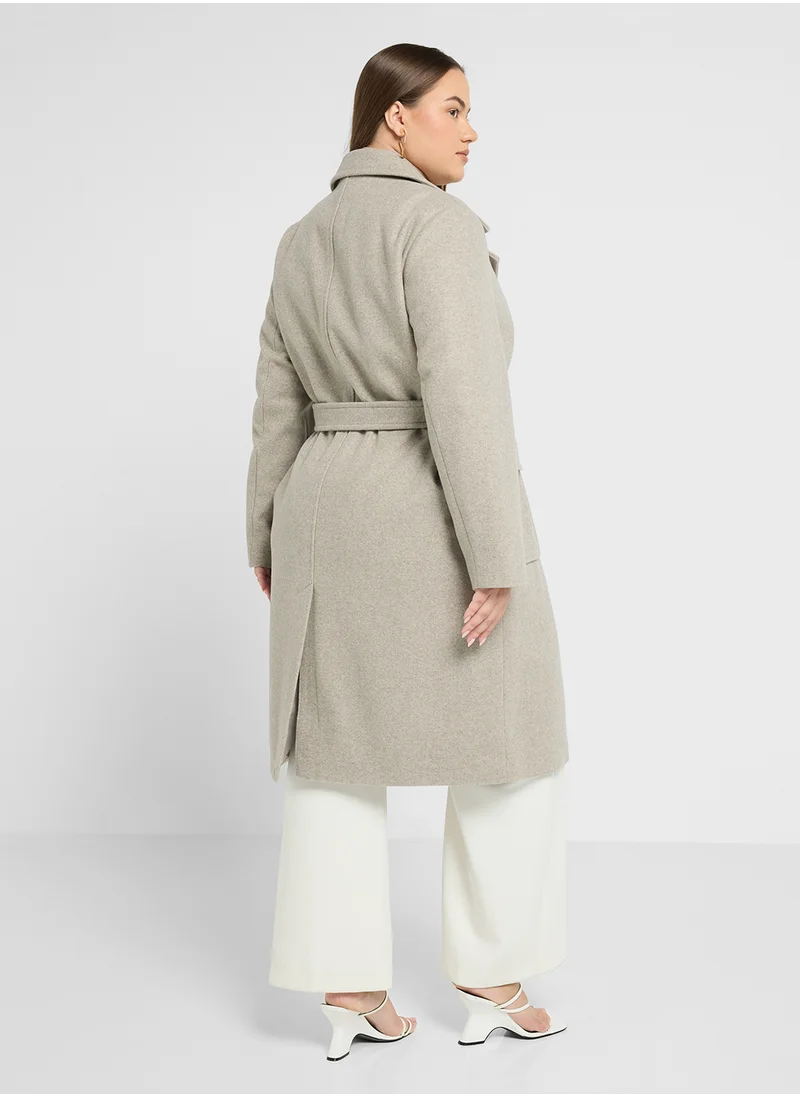 Vero Moda Curve Belted Waist Long Trench Coat