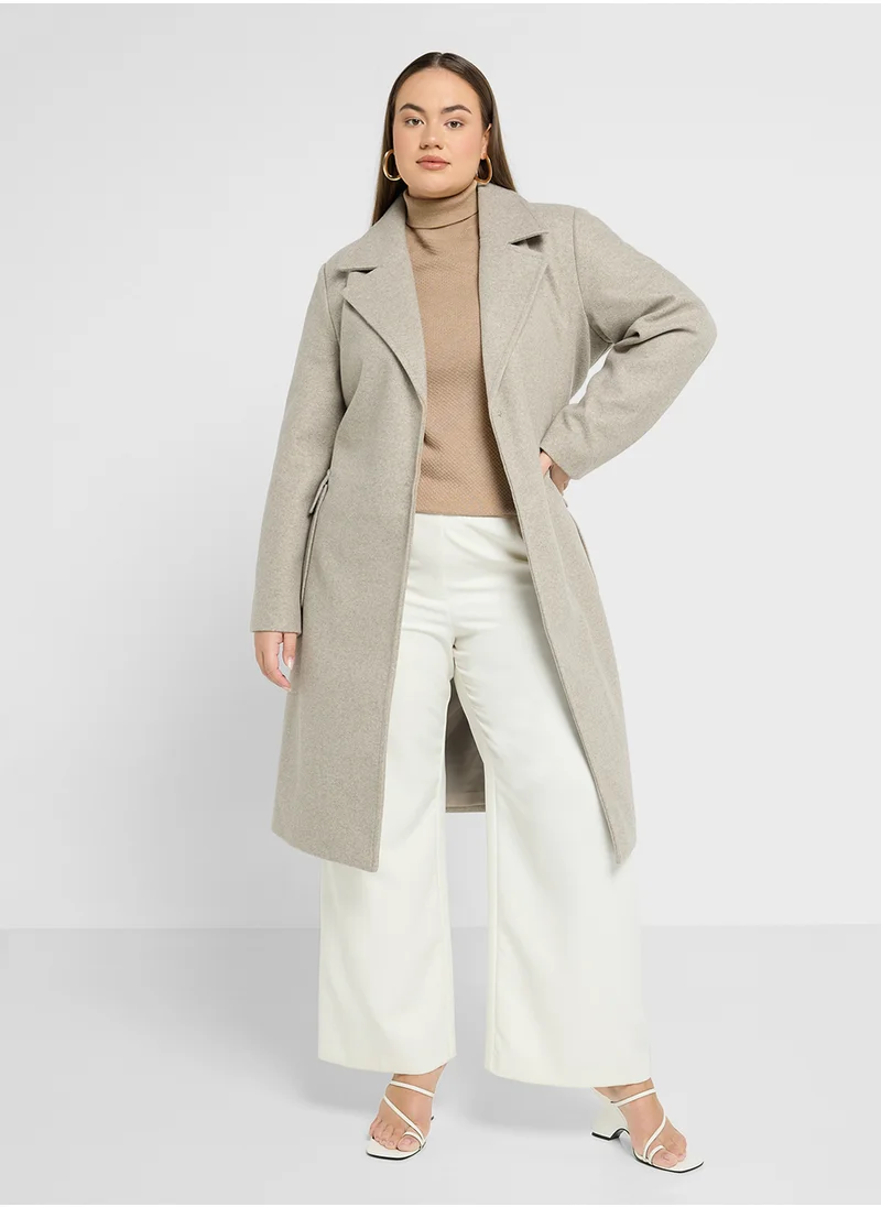 Vero Moda Curve Belted Waist Long Trench Coat