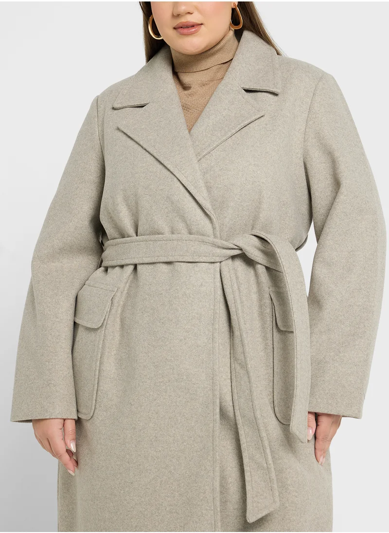 Vero Moda Curve Belted Waist Long Trench Coat