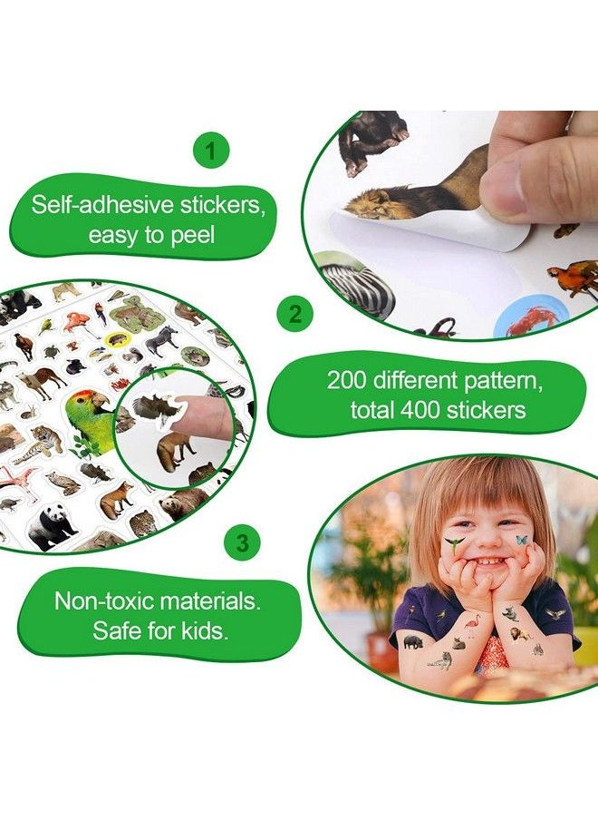 Fancy Land Jungle Animal Stickers 400 Safari Animal Assortment 8 Sheets  - Image 5