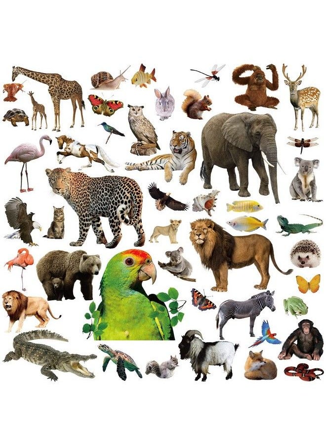 Fancy Land Jungle Animal Stickers 400 Safari Animal Assortment 8 Sheets  - Image 1