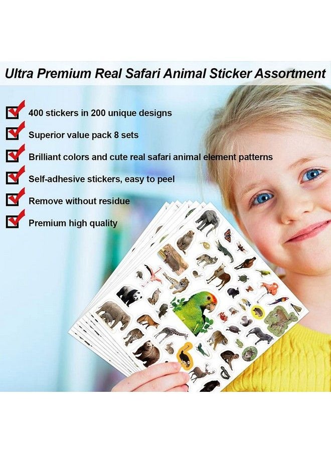 Fancy Land Jungle Animal Stickers 400 Safari Animal Assortment 8 Sheets  - Image 4
