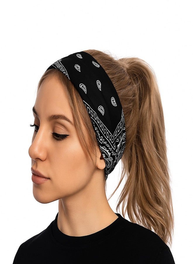 Flavizo 4 Pcs Wide Hairband - Stylish Headband for Women, Stretchy Head Band for Girls, Non Slip Bandana for Versatile, Hair Accessories for Sports Yoga Wear - Image 5