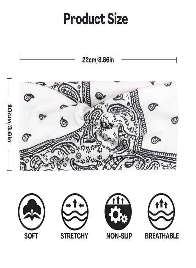 Flavizo 4 Pcs Wide Hairband - Stylish Headband for Women, Stretchy Head Band for Girls, Non Slip Bandana for Versatile, Hair Accessories for Sports Yoga Wear - Image 2