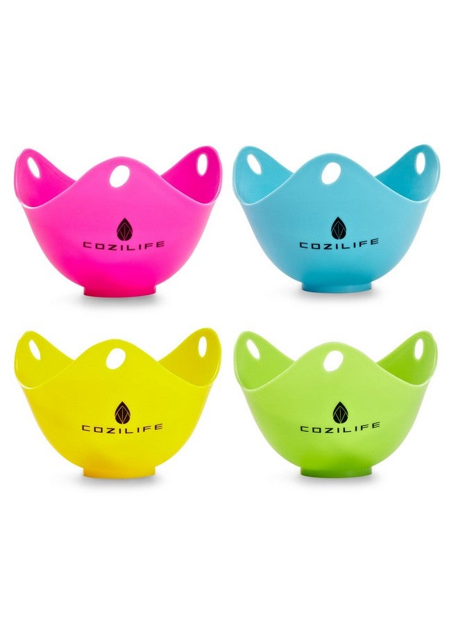 COZILIFE Egg Poacher - COZILIFE Silicone Egg Poaching Cups with Ring Standers, For Microwave or Stovetop Egg Cooking, Kraft Box Packing, BPA Free, Pack of 4  - Image 1