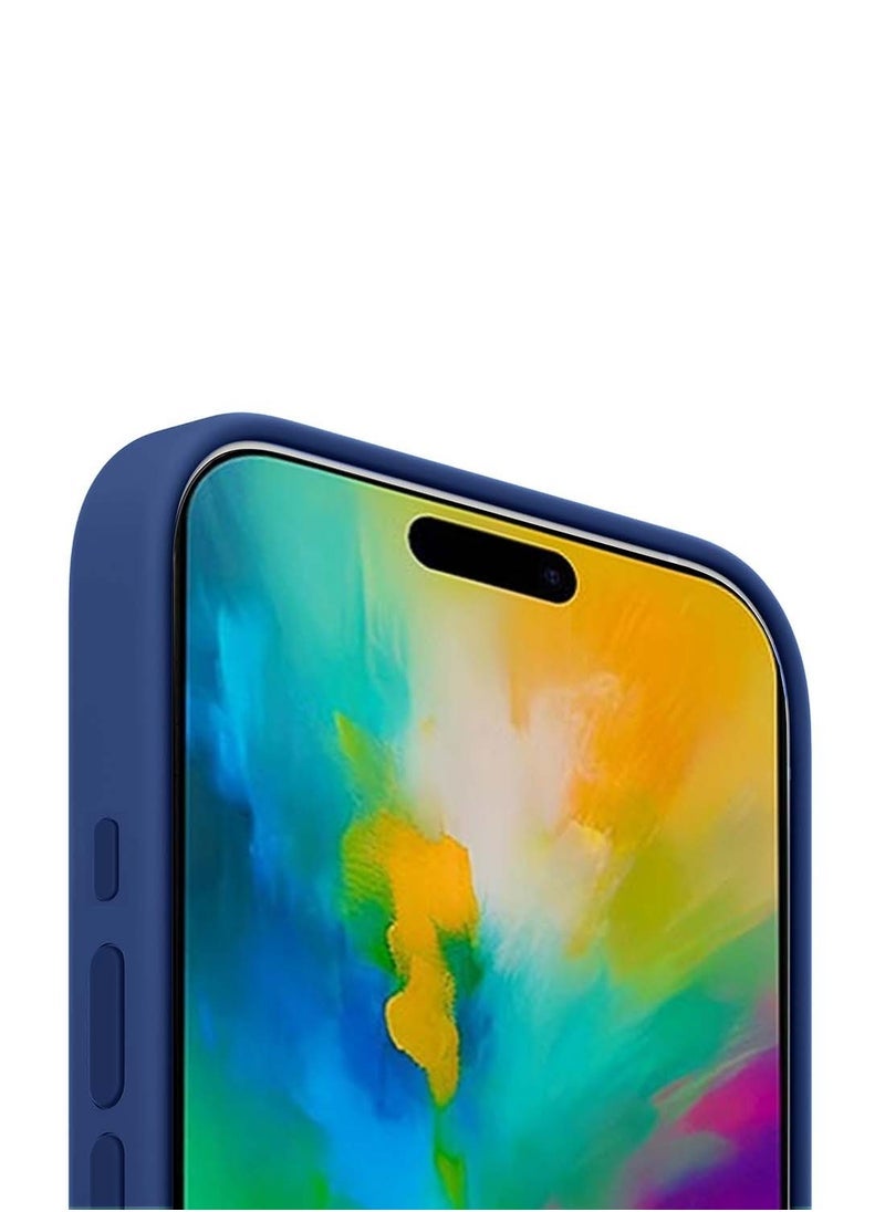 ELTRAZONE Apple iPhone 16 Pro 2024 Premium Soft Liquid Silicone Case Cover – Navy Blue – Slim Shockproof Protective Case with Microfiber Lining, Anti-Fingerprint Matte Finish, MagSafe & Wireless Charging Compatible - Image 4