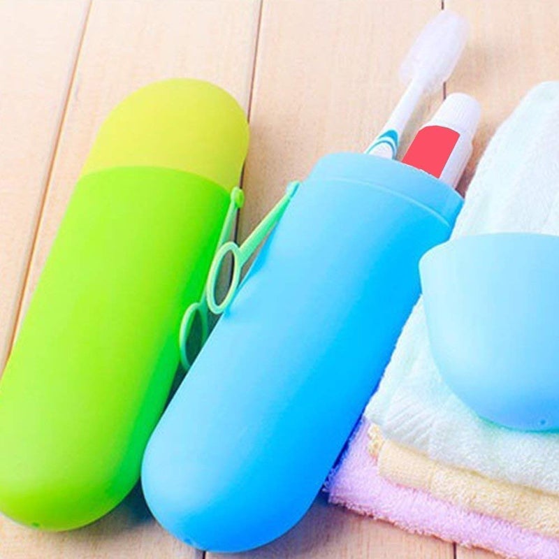 Praxon Praxon Plastic Portable Toothbrush Toothpaste Holder Case For Outdoor Travel Hiking Camping Bathroom Tooth Brush Protect Cover Box Standard Size Multi Color 2 