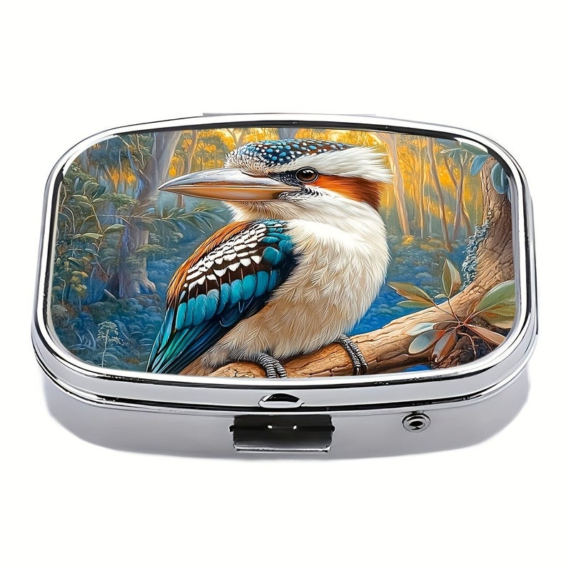 Mixed Colors Portable Pill Organizer Compact 2 Compartment Pill Box Travel Vitamin Container - Image 1