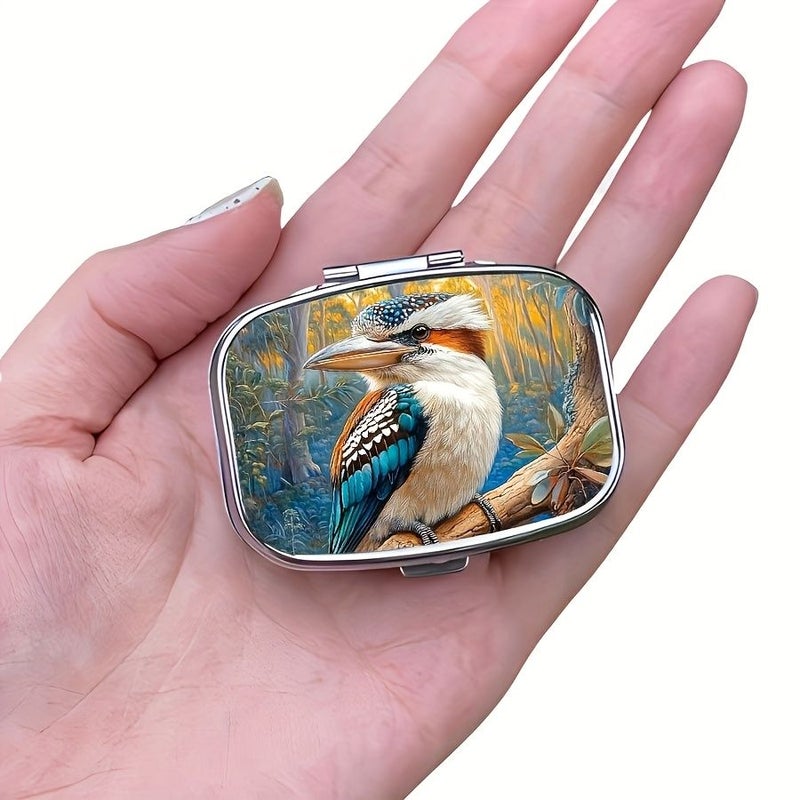 Mixed Colors Portable Pill Organizer Compact 2 Compartment Pill Box Travel Vitamin Container - Image 2