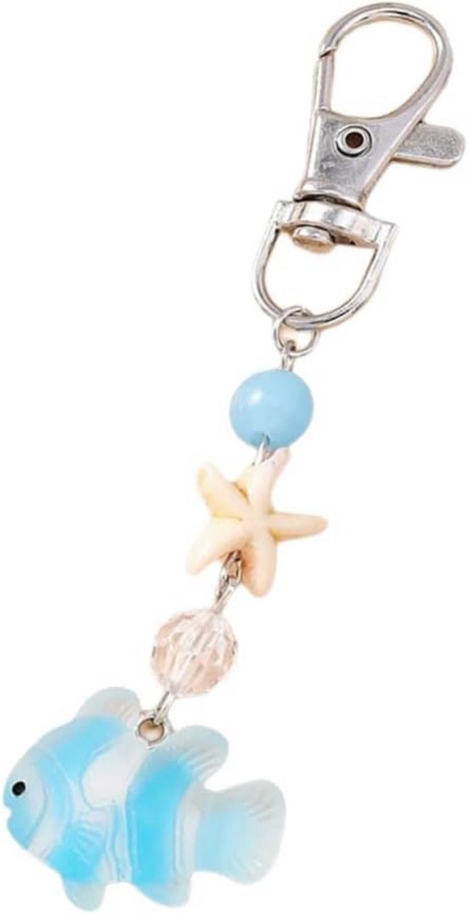 Creative Design Starfishes Clownfish Keychain Unique Marine Theme Resin Alloy Keyring For Bag Car Decors - Image 4