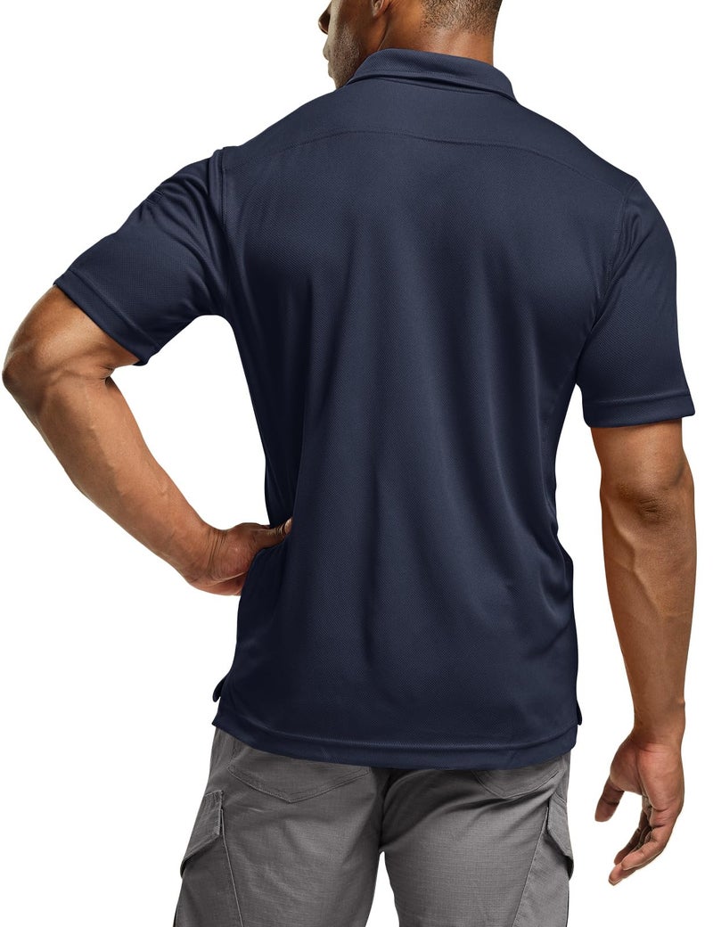 CQR Men's Quick Dry Tactical Polo Shirt, Lightweight Breathable Performance Polo, Short Sleeve UPF 50+ Outdoor Golf Shirt, Frost Essential Police Navy, Large - Image 4