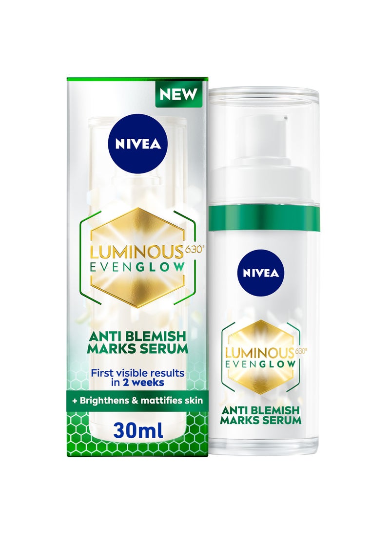 Nivea Luminous630 Even Glow Anti Blemish Marks Face Serum With Salicylic Acid Brightens And Mattifies Skin First Visible Results In 2 Weeks 30ml - Image 1