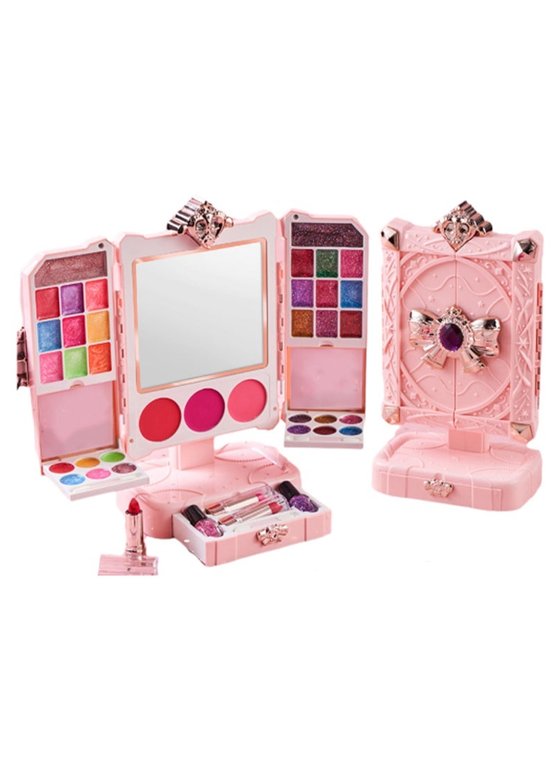Makeup Mirror And Beauty Box, Washable And Non-Toxic Children'S Makeup Toys, Dress-Up Games, Holiday Gifts, Suitable For Children Over 4 Years Old - Image 1