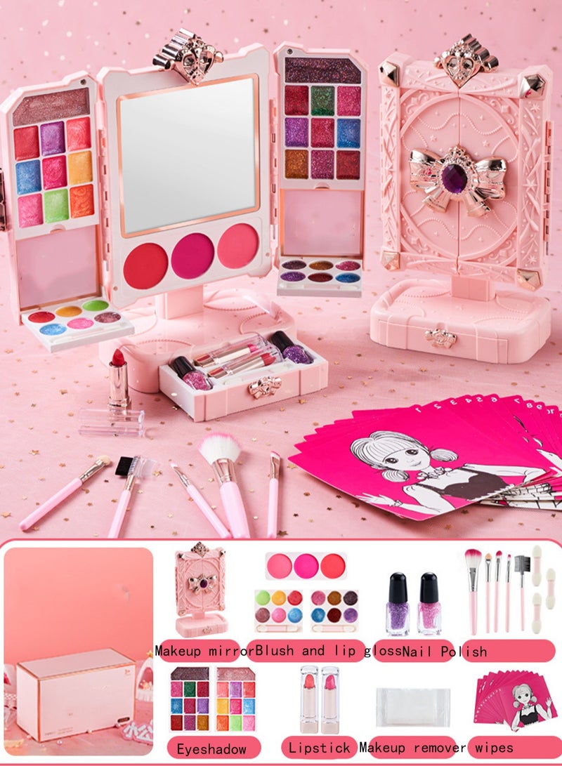 Makeup Mirror And Beauty Box, Washable And Non-Toxic Children'S Makeup Toys, Dress-Up Games, Holiday Gifts, Suitable For Children Over 4 Years Old - Image 2