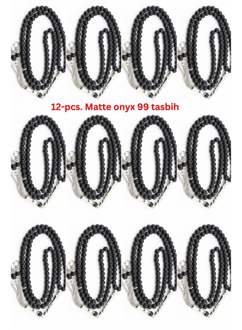 Kamins Collection 12-pcs Matte Black Onyx Tasbih 99 Beads - Image 1