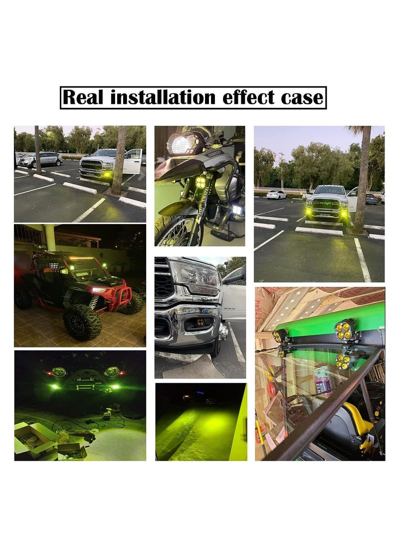 TBS DESIGN Yellow Waterproof Fog Lights 3 inch LED Driving Lights For Wrangler Offroad 4X4 Auto Car Jeep Truck ATV UTV Boat Motorcycle bait 40W 2PCS  - Image 2