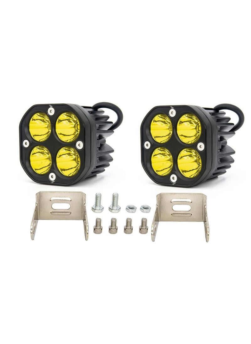 TBS DESIGN Yellow Waterproof Fog Lights 3 inch LED Driving Lights For Wrangler Offroad 4X4 Auto Car Jeep Truck ATV UTV Boat Motorcycle bait 40W 2PCS  - Image 1