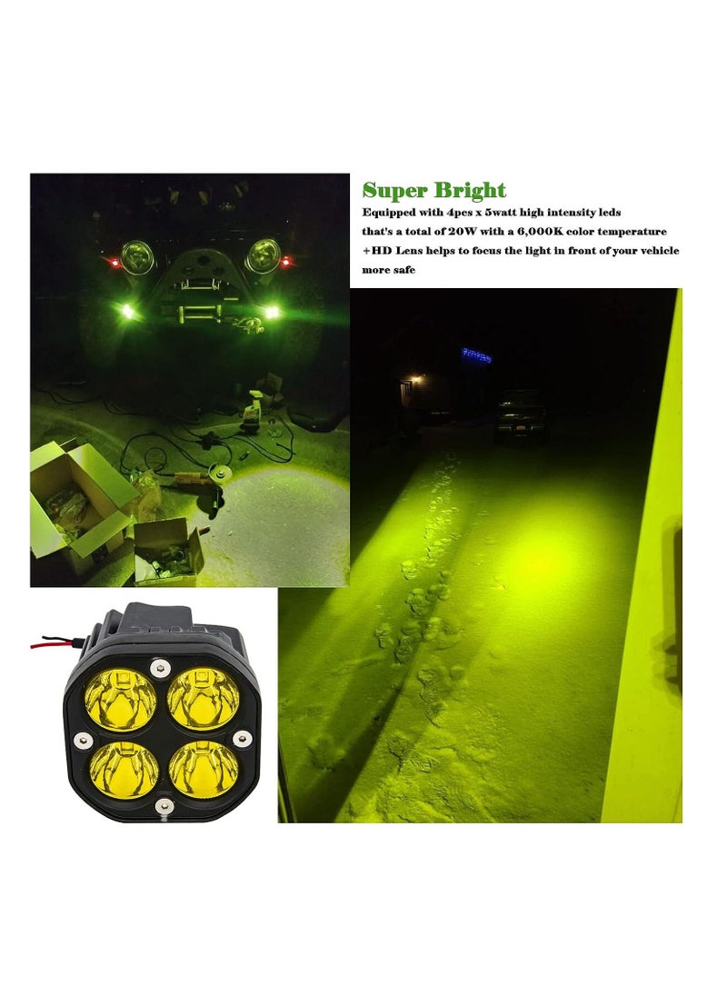 TBS DESIGN Yellow Waterproof Fog Lights 3 inch LED Driving Lights For Wrangler Offroad 4X4 Auto Car Jeep Truck ATV UTV Boat Motorcycle bait 40W 2PCS  - Image 5