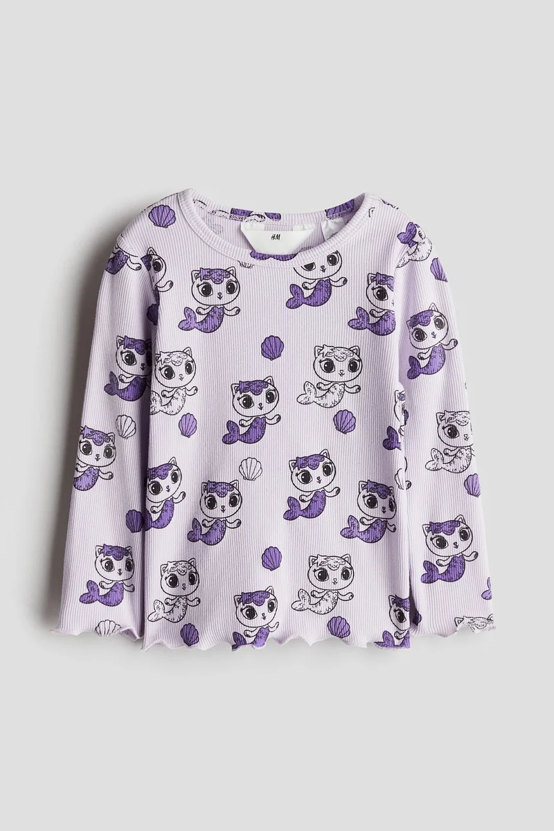 اتش اند ام Long-sleeved printed top