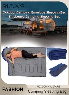 RIOXS Outdoor Camping Envelope Sleeping Bag Thickened Camping Sleeping Bag for Backpacking Hiking Nature Hiking Camping Mountaineering  - Image 1