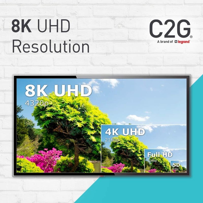 سي2جي كابل HDMI عالي السرعة وفائق المرونة من سلسلة الأداء ، طوله 12 قدمًا (3.6 متر)، يدعم تقنية HDMI 2.1 والإيثرنت، ويتناسب مع أجهزة Xbox Series S، Xbox Series X، وPS5 للألعاب عالية الدقة (8K 60Hz). - Image 2