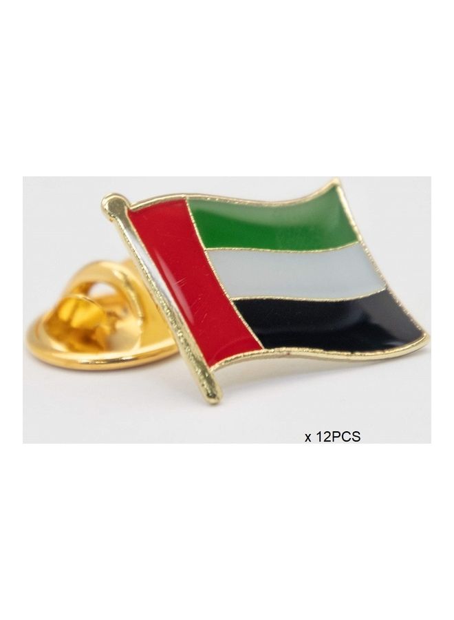 12PCS Uae Flag Enamel Lapel Pin, Metal Waving United Arab Emirates National Flag Brooch Badge, Patriotic Decorative Pin For Clothes Bags Hats, National Day Souvenir Gift For Uae Residents And Tourists - Image 3