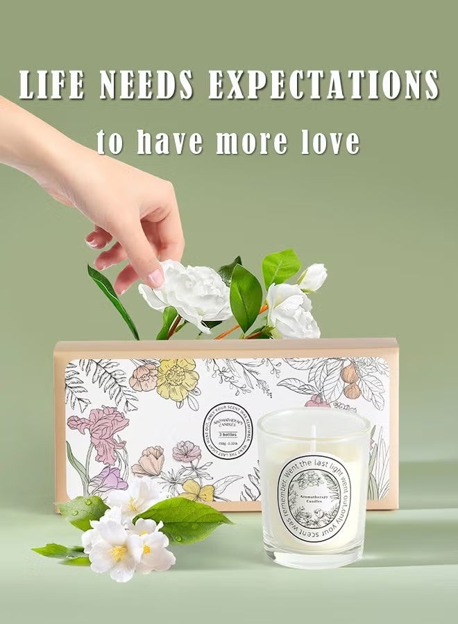 بداية مثالية 3 قطع من الشموع المعطرة، شمعة ذات فتيل واحد بثلاث روائح مختلفة - رائحة الزهور - Image 3