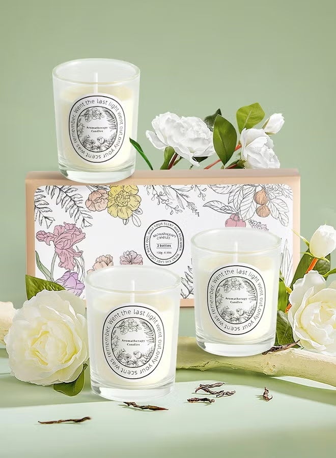 بداية مثالية 3 قطع من الشموع المعطرة، شمعة ذات فتيل واحد بثلاث روائح مختلفة - رائحة الزهور - Image 1