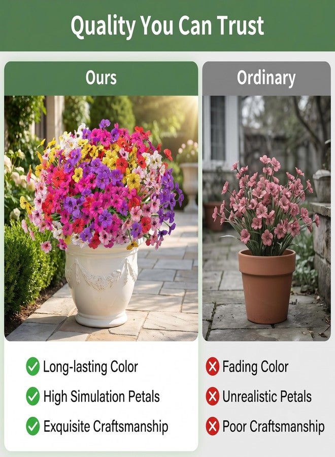 Roberly 24 Bundles Artificial Flowers for Outdoors UV Resistant Silk Fake Flowers Faux Plastic Plants for Porch Garden Window Box Indoor Outdoor Spring Summer Home Farmhouse Decor, Multicolor - Image 4