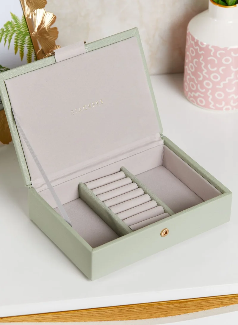 Stackers Sage Green Mini 2 Layer Jewellery Box