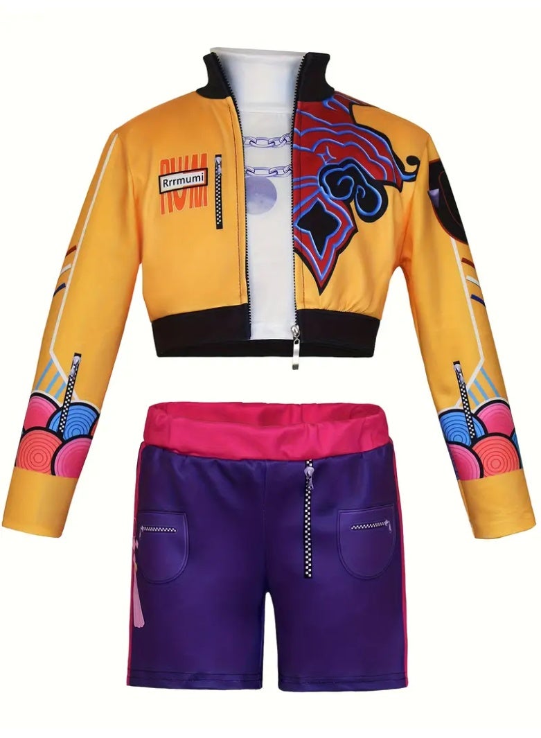 Sparklepals Kpop Demon Rumi Cosplay Costume for Kids, Hunters Pop Singers Rumi Idol Stage Role Play Outfits Halloween Dress Up for Women Girls - Image 2