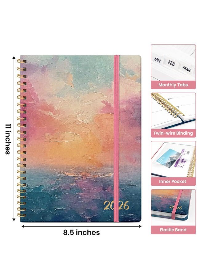 Taja 2026 Planner, Aesthetic Weekly and Monthly Planner for Women, Jan 2026 to Dec 2026, Hardcover 2026 Calendar Book with Monthly Tabs, Inner Pocket, Perfect for Office Home School - A4 (8.5" x 11 - Image 4