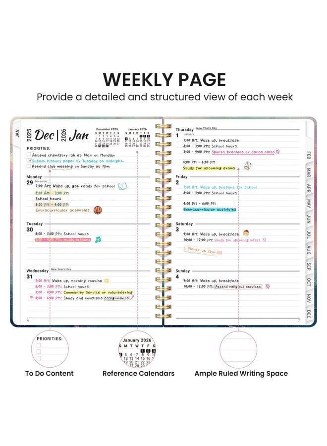 Taja 2026 Planner, Aesthetic Weekly and Monthly Planner for Women, Jan 2026 to Dec 2026, Hardcover 2026 Calendar Book with Monthly Tabs, Inner Pocket, Perfect for Office Home School - A4 (8.5" x 11 - Image 3