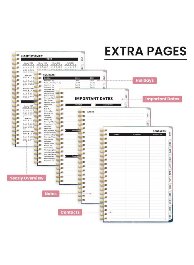 Taja 2026 Planner, Aesthetic Weekly and Monthly Planner for Women, Jan 2026 to Dec 2026, Hardcover 2026 Calendar Book with Monthly Tabs, Inner Pocket, Perfect for Office Home School - A4 (8.5" x 11 - Image 5