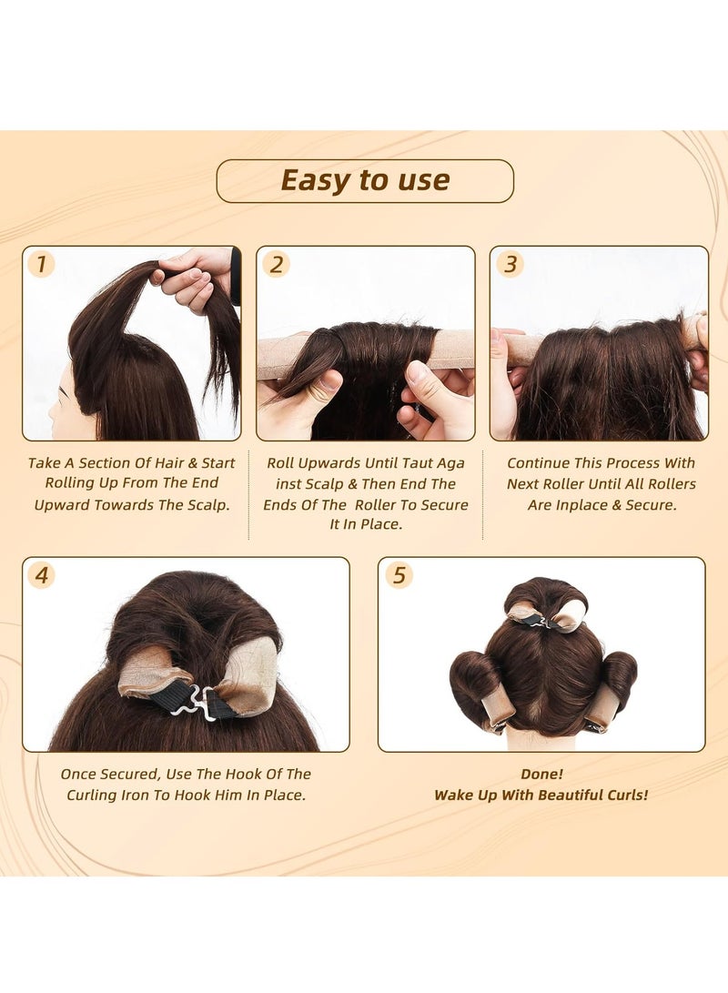 general Satin Heatless Hair Curler Set - Heatless Curls Overnight, Hair Rollers for Soft Curls u0026 Frizz-Free Styling, No Heat Curlers To Sleep in, Curling Rod Headband - Image 3