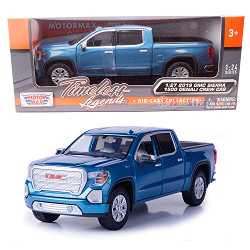 MOTORMAX 2019 GMC Sierra 1500 Denali Crew Cab Blue 124127 Scale Diecast Model by Motormax 79362 - Image 1