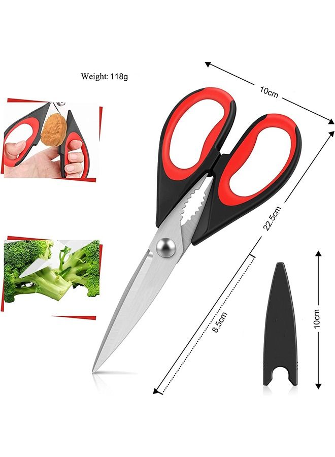 Arabest Kitchen Shears, Durable Slip Proof 2packs Shears, Sharp Utility Stainless Steel Multi-function Kitchen Scissors, Dishwasher Safe Food Scissors, For Poultry Bones Fish Meat Vegetables  - Image 4
