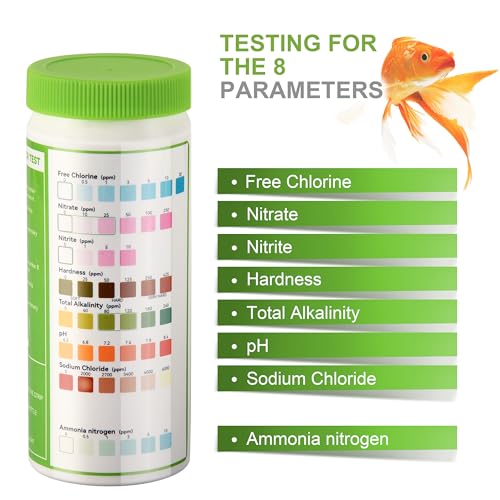 AAwipes Aquarium Ammonia Test Strips 8-in-1 |100 Strips | Quick & Accurate Water Testing for Freshwater & Saltwater Tanks -Test pH, Carbonate, Alkalinity, Hardness, Chlorine, Nitrite, etc. (K02-100) - Image 4