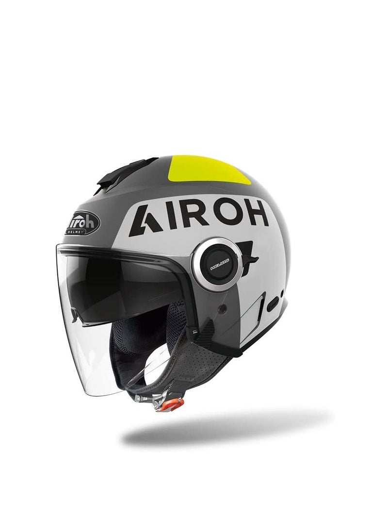 Airoh خوذة نصف الوجه Helios Up من Airoh باللون الرمادي غير اللامع - Image 1