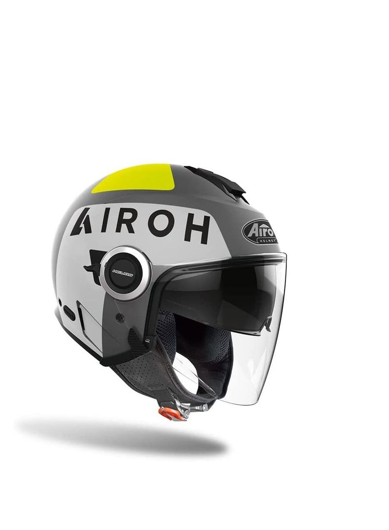 Airoh خوذة نصف الوجه Helios Up من Airoh باللون الرمادي غير اللامع - Image 2