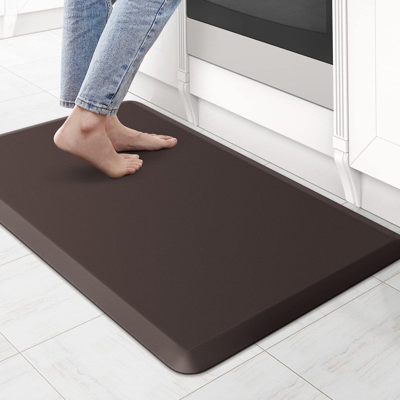 KitchenClouds Kitchen Mat Cushioned Anti Fatigue Rug 173x28 Waterproof Non Slip Standing Desk Mat Comfort Floor Mats for Kitchen House Sink Office Chocolate