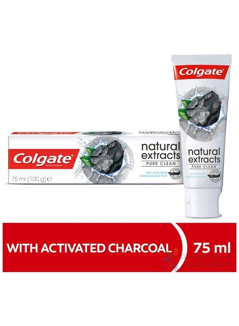 كولجيت معجون أسنان ناتشورال إكستراكتس للتنظيف العميق بالفحم النشط – 75 مل