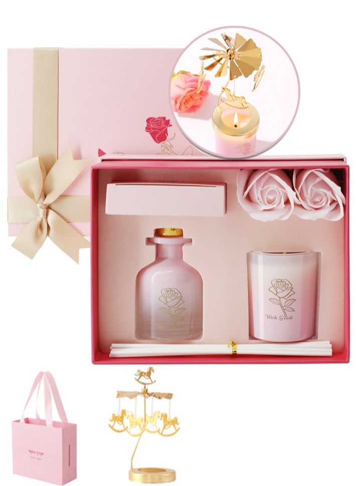 KINGMAZI Gifts For Girls, Scented Candle Gift Box, Soy Candle Scented Candle Gift Box Set, Suitable For Birthday Gifts, Weddings, Party Souvenirs, Bathrooms, Yoga (Rose) - Image 1
