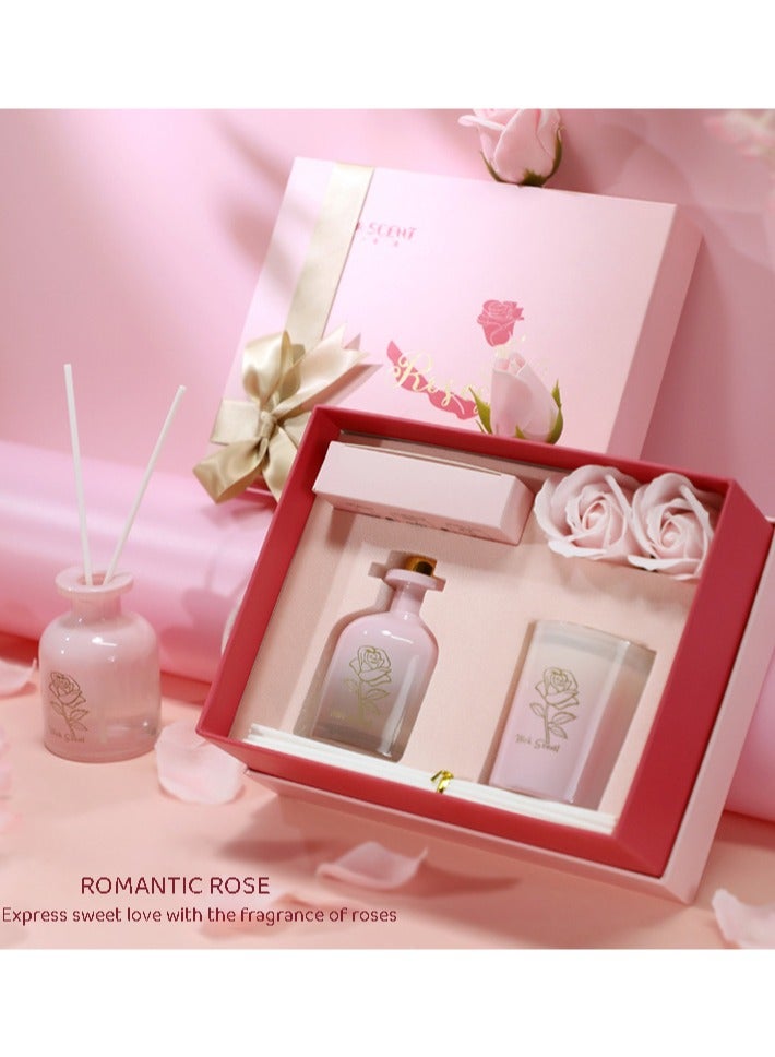 KINGMAZI Gifts For Girls, Scented Candle Gift Box, Soy Candle Scented Candle Gift Box Set, Suitable For Birthday Gifts, Weddings, Party Souvenirs, Bathrooms, Yoga (Rose) - Image 4