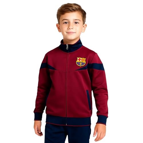 Icon Sports Officially Licensed FC Barcelona Soccer Track Jacket - Unisex Kids - FCB39TJ Burgundy YM - Image 1