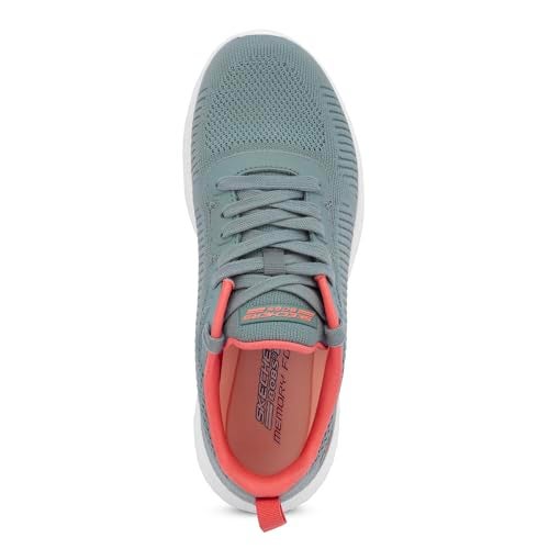 Skechers Womens BOBS Squad Chaos Blue Coral Casual Sneakers - Image 2
