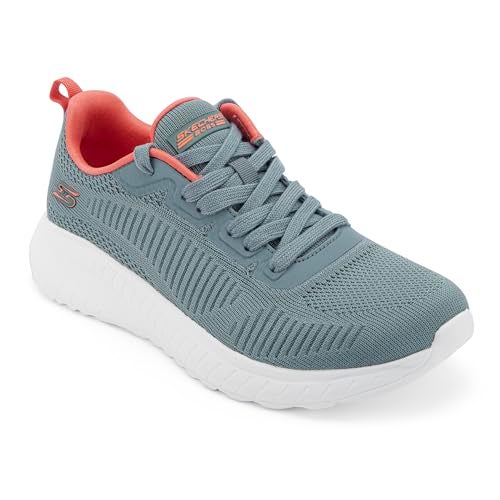 Skechers Womens BOBS Squad Chaos Blue Coral Casual Sneakers - Image 5